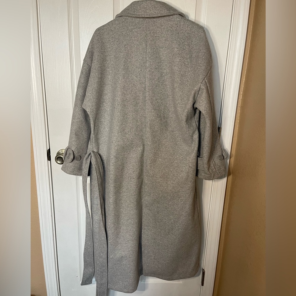 Forever 21 Long Grey Coat with a slit on the back middle and buttons